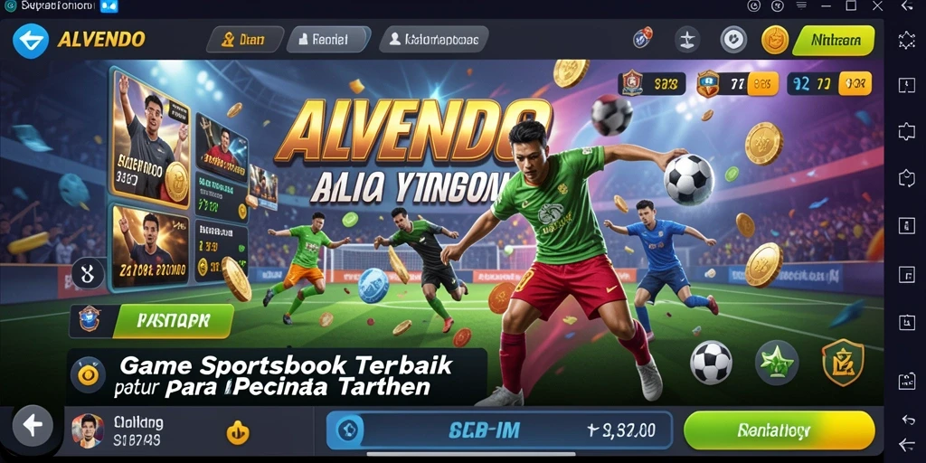 Tampilan utama gameplay ALVENDO dengan berbagai pilihan taruhan olahraga.