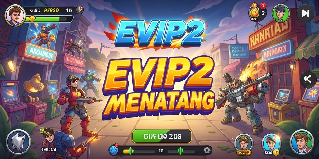 Tangkapan layar dari permainan <strong>EVIP2</strong> yang menampilkan aksi seru dalam Arcade.