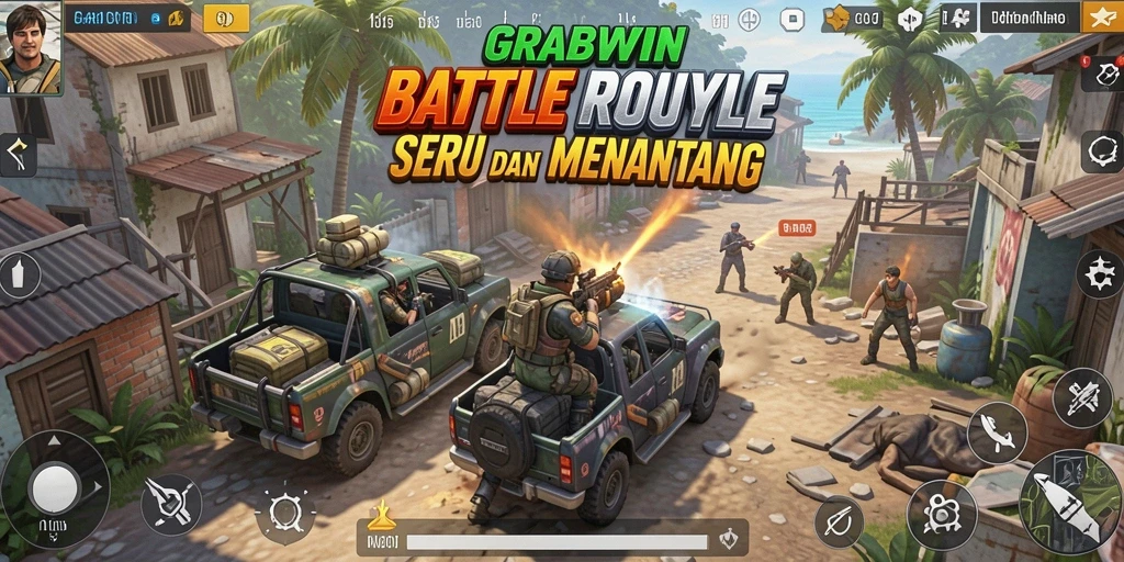 Tampilan gameplay seru dan menegangkan dalam GRABWIN.