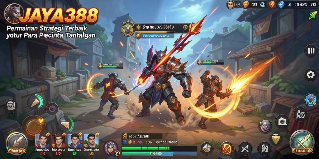 Tangkapan layar gameplay <strong>JAYA388</strong> menunjukkan pertempuran epik yang seru.