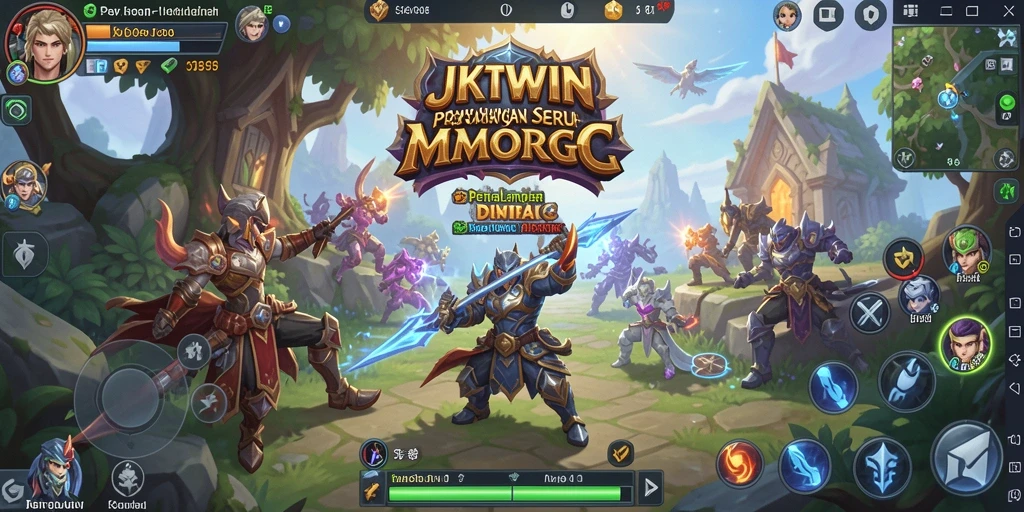 Screenshot menampilkan aksi gameplay seru di JKTWIN dengan karakter yang beraksi.