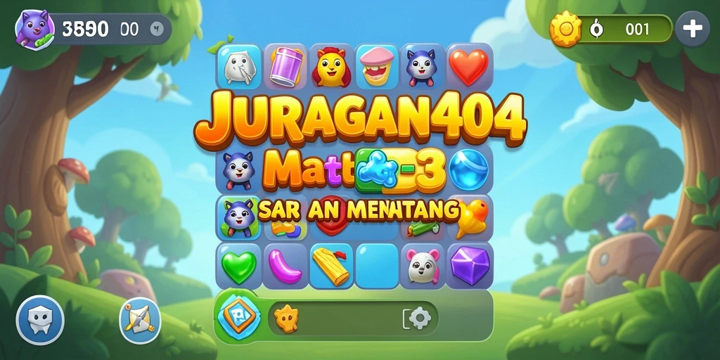 Screenshot gameplay JURAGAN404 yang menampilkan aksi Match-3 yang seru.