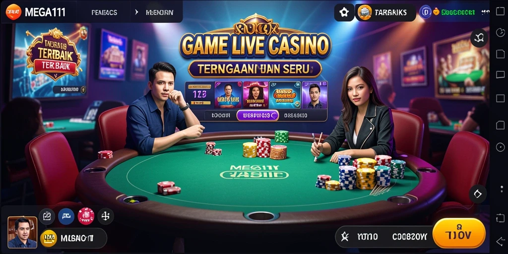 Tampilan gameplay seru MEGA111 dalam Live Casino.