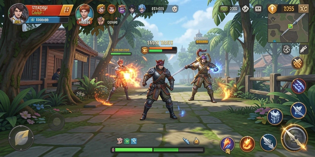 Tampilan gameplay strategis RK55 yang seru dan mendebarkan.